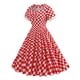 thumbnail image 5 of Puntoco Vestido Rojo De Longitud Media Que Cubre Los Glúteos Y La Cintura Estilo Tablero De Ajedrez Estilo Hepburn Para Mujer Rojo L,Regalos Para Mujer Joven, 5 of 9