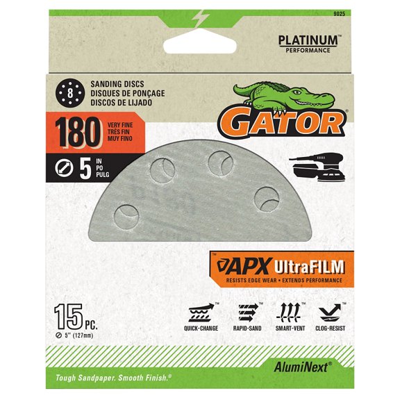 Ali Industries 134934 5 in. Sanding Disc - 180 Grit - Pack of 15