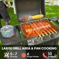 thumbnail image 4 of Outsunny 3+1 Burner Propane Gas BBQ Grill, Portable Gas Grill, Black, 4 of 10