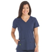 MED COUTURE Women V-Neck Racerback Top, Color: Navy, Size: 2XL (8416-NAVY-2XL)