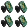 thumbnail image 2 of 4 Pcs Square Cabinet Handle Cupboard Knob Drawer Pulls Handle Leaf Green Drawer Knobs with Screws Furniture Decoration, 2 of 7