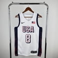 thumbnail image 4 of 24 Year USA Team White 4 Curry 6 James 7 Durant 10 Tatum NBA Jersey, 4 of 5