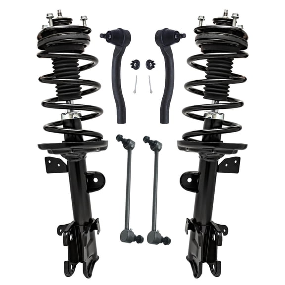 Detroit Axle - Front Struts & Coil Springs Sway Bar Links Outer Tie Rods Replacement for 2009-2015 Honda Pilot - 6pc Set
