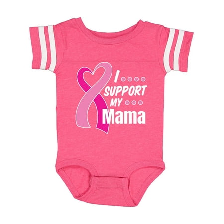 

Inktastic Breast Cancer Awareness I Support My Mama with Pink Ribbon Gift Baby Boy or Baby Girl Bodysuit