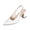 Beige, variant on Women's Slingback Pumps Kitten Heels Closed Toe Summer Dressy Sandals Comfortable Chunky Heel Office Work Shoes with Adjustable Buckle