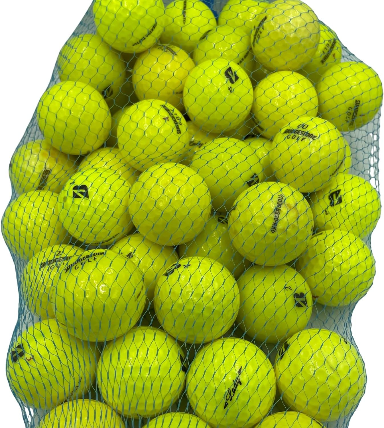 Golf Ball Planet - Bridgestone Mix Recycled Golf Balls (50 Pack, 3A/Good, Yellow)