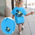 thumbnail image 2 of NOLDARES Girls Short Sleeve print T Shirts Athletic Crewneck Basic Tees for Kids(Sky Blue,9-10 Years), 2 of 6