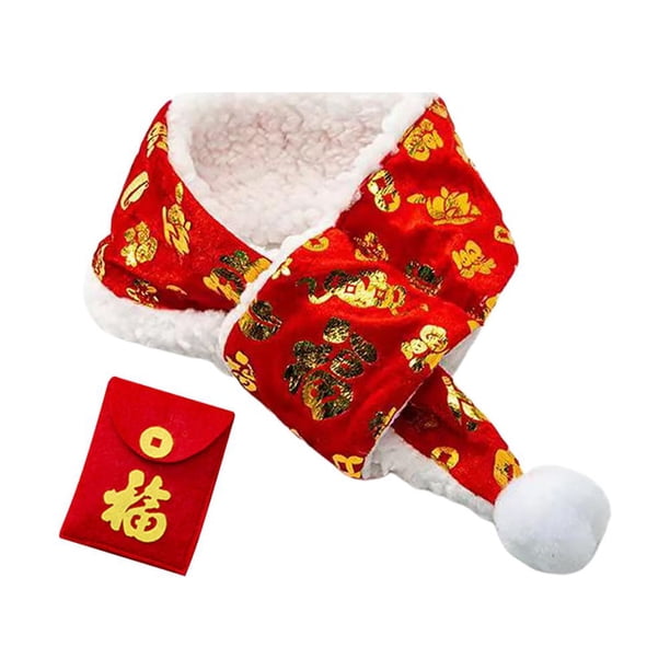 KAKOWELY 1 juego de bufanda decorativa para gato de Año Nuevo, collar para cachorro, accesorio para fotos