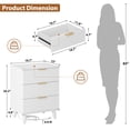 thumbnail image 6 of Aufeile 4 Piece Boho Dresser Set for Bedroom, 6 Drawer Dresser, 5 Drawer Tall Dresser & 2 Nightstands with 3 Drawers & USB Charging, Fluted Wood Bedroom Furniture Set, White, 6 of 18