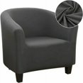 thumbnail image 1 of Funda elástica convertible para sillón, fácil de instalar y lavar, funda para sillón con reposabrazos, funda para sillón Chesterfield para mostrador, bar, sala de estar, sala de reuniones, color gris, 1 of 5