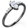 thumbnail image 3 of JeenMata 1 Carat Elegant Marquise Cut Engagement Ring in 18K Black Gold Plating for Women, 3 of 8