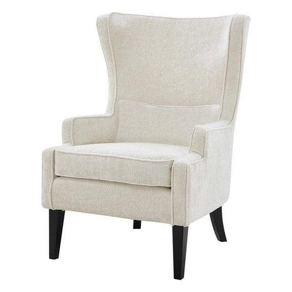 Pemberly Row Modern 21" Fabric Wing Accent Arm Chair in Opus Cream