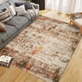 thumbnail image 2 of 6'x9' Washable Area Rug, Non Slip Abstract Rugs, Soft Faux Wool Living Room Rug, Low Pile Rugs for Living Room Bedroom Dining Room, Brown, 2 of 8
