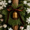 thumbnail image 6 of Dserhfy Mini Christmas Cedar Wreath Small Artificial Xmas Wreath with Bell And Ribbon Bow for Christmas Tree Mantle Window Fireplace Kitchen Decoration, 6 of 8