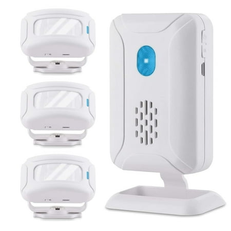 NineLeaf Door Alarm for Business when Entering, Commercial Door Entry Alert, for Shops, Stores, Hotels & Offices, 918ft Range 4 Volume Levels 36 Chime Tunes LED Flashing Light - 1 Alarm 3 Sensors
