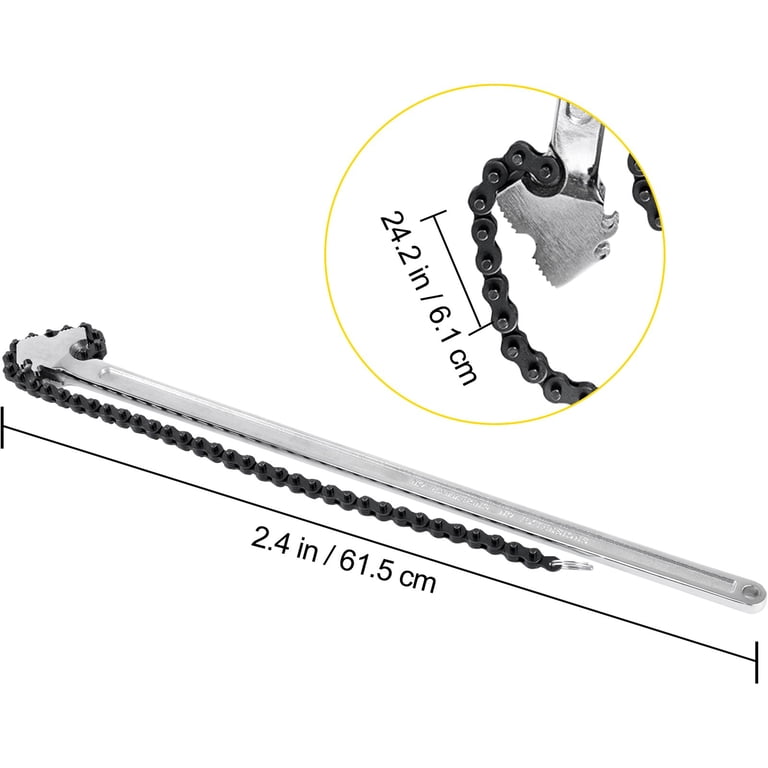 DURATECH 24 Inch Chain Wrench - Adjustable Oil Filter Wrench, Fits Up To 6 Inch Diameter, For Pipe And Car Repair