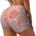 thumbnail image 2 of Sigee Corals Print Women's High Waist Workout Shorts - Squat Proof, Tummy Control, Yoga and Gym Activewear-Small, 2 of 9