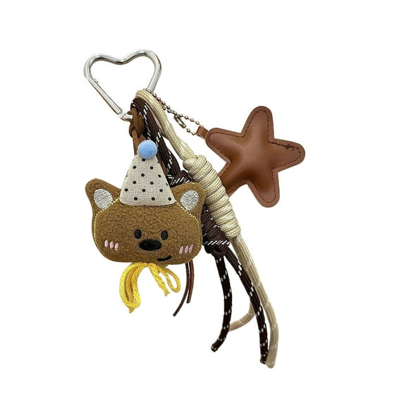 RUISINERY Cartoon Plush Bear Bag Charm Soft Car Keychain Lightweight Bags Peandant Backpack Decors Accessory for Women and Girls