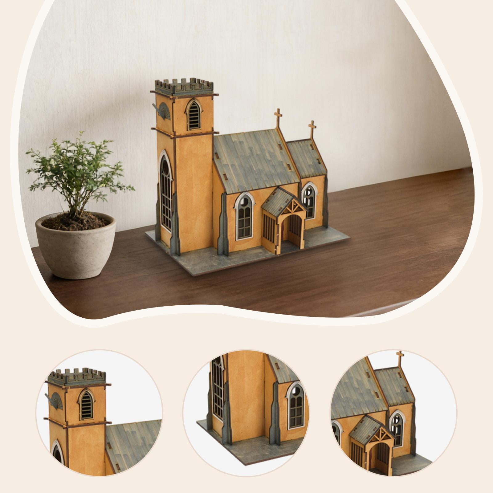 Dualoai 1:72 Scale Architecture Building Model Kits Wood for Micro Landscape Diorama 91055