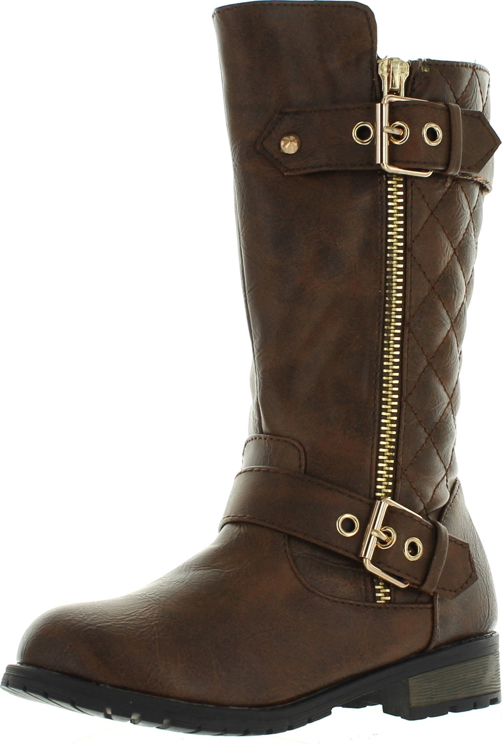 Link Kids Girls Mango21 Dual Buckle/Zipper Quilted Mid Calf - Main Image