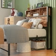 thumbnail image 4 of CASEMIOL Twin Bed Frame with Headboard, Storage Headboard with Charging Station, Full Bed Frame with Outlets, Solid and Stable, Noise Free, No Box Spring Needed, 4 Open Shelves, Easy Assembly, 4 of 10