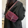 thumbnail image 4 of Suede Shoulder Bags For Women Retro Clutch Saddle Bag Small Tote Bag Slouchy Satchels Crossbody Purses Crescent Handbag Fall, 4 of 12