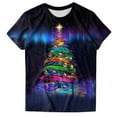 thumbnail image 6 of Kedxroy Christmas Shirts for Women Funny Short Sleeve Xmas Tshirt Casual Cute Holiday Graphic Tee Tops(Sky Blue,M), 6 of 6