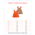 thumbnail image 2 of 18 Months Baby Girls Dress 24 Months Girls 2 Pack Sleeveless Dress Solid Color Toddler Girls Floral Dress Orange, 2 of 9