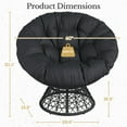 thumbnail image 2 of CZMJY Indoor Papasan Chairs with Thick Tufted Cushions and Frame, Swivel Wicker Ergonomic Lounge Reading Chairs for Living Room/Bedroom, Black, 2 of 11