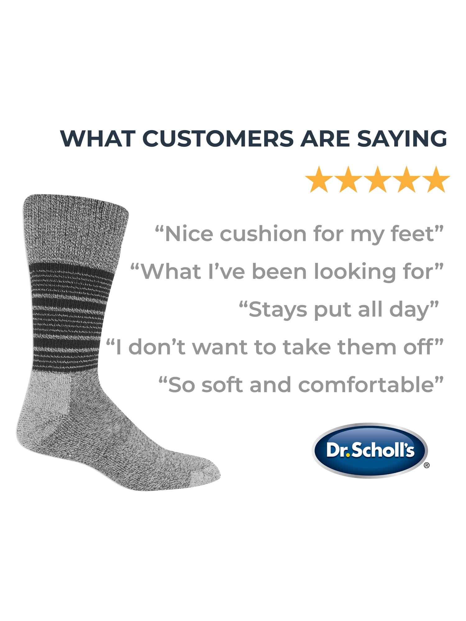 Dr. Scholl's Men's Big and Tall Advanced Relief Blister Guard Wide Top Crew Socks, 3-Pack