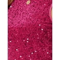 thumbnail image 5 of DARING DIVA Women's Sparkle Glitter Sleeveless Club Crop Tank Top L Rose Red, 5 of 6