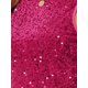 thumbnail image 5 of INSPIRAR CHIC Top sin mangas de lentejuelas para mujeres, blusa corta de cuello redondo, brillante y chispeante, para fiestas y salidas nocturnas, XS Rojo Rosa, 5 of 6