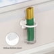 thumbnail image 1 of Portacepillos de dientes de pared con orificios de drenaje | Recipiente extraíble para una limpieza fácil | Organizador de baño de plástico blanco para pasta de dientes, brochas de maquillaje y, 1 of 6