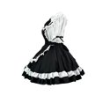 thumbnail image 6 of Levmjia Women Maid Costume Set Short Sleeve Dress Bow Tie Soft Cute Fashion Outfit Halloween Theme Party Carnival Holiday Themed, 6 of 9