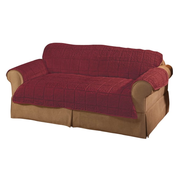 Parker Sherpa Loveseat Loveseat Cover by OakRidge, Burgundy Red Water Resistant Polyester – 39 x 46” Back Cover & 36.5” x 46” Seat Cover & 2 Arm Covers of 21” x 24”, Machine Washable