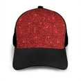 thumbnail image 3 of Yiaed Red Glitter Print Baseball Cap Dad Hat Polo Style Plain Blank Adjustable Size, 3 of 5