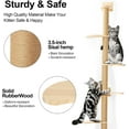 thumbnail image 3 of Tall Cat Tree,Indoor Wall-Mounted Cat Scratching Post,4 Tier Floor to Ceiling Cat Tower,Suitable for Cats Climb, Scratch, Lookout and Play(Height 76.8 in), 3 of 7