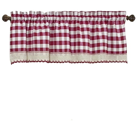Woven Trends Farmhouse Curtains Kitchen Décor, Buffalo Plaid Valance, Classic Country Plaid Gingham Checkered Design, Farmhouse Décor, Window Curtain Treatments