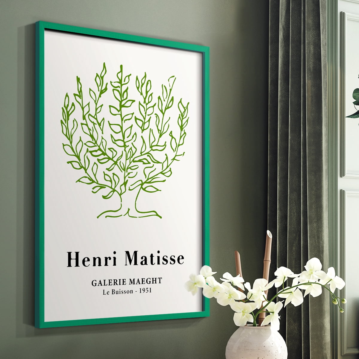 Matisse CXV Framed Print in Green Solid Wood 8 x 10 Framed Print