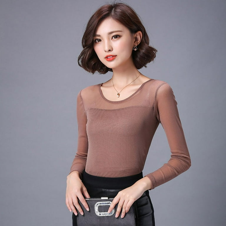 PIKADINGNIS Women s shirts Blouses tops long sleeve formal chiffon