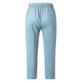 thumbnail image 1 of KaLI_store Mens Linen Pants Men's Hiking Cargo Pants Slim Fit Stretch Jogger Cycling Waterproof Outdoor Trousers with Pockets, 1 of 4