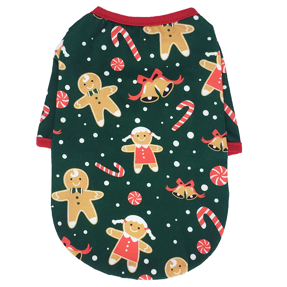 Gingerbread Man Pattern Pet Coat Dog Christmas Clothes Adorable Pet