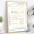 thumbnail image 2 of Merry Expressions - Boss Lady Desk and Wall Art - Retirement Gift, Boss Gifts, Best Friend Gift for Women, Office D cor Gold, Boss Lady - 9" x 12", 2 of 6