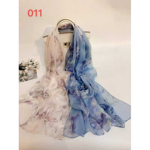 Royal Exclusive New Fashionable Printed Silk Scarf Shawl 100% Mulberry Silk Women's Spring and Autumn Thin Silk Scarf