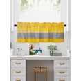 thumbnail image 5 of Valances for Windows Yellow Gray Strip Rod Pocket Cafe Window Treatments Valance Curtains for Kitchen Bathroom Laundry Basement Windows 42"x18", 5 of 9