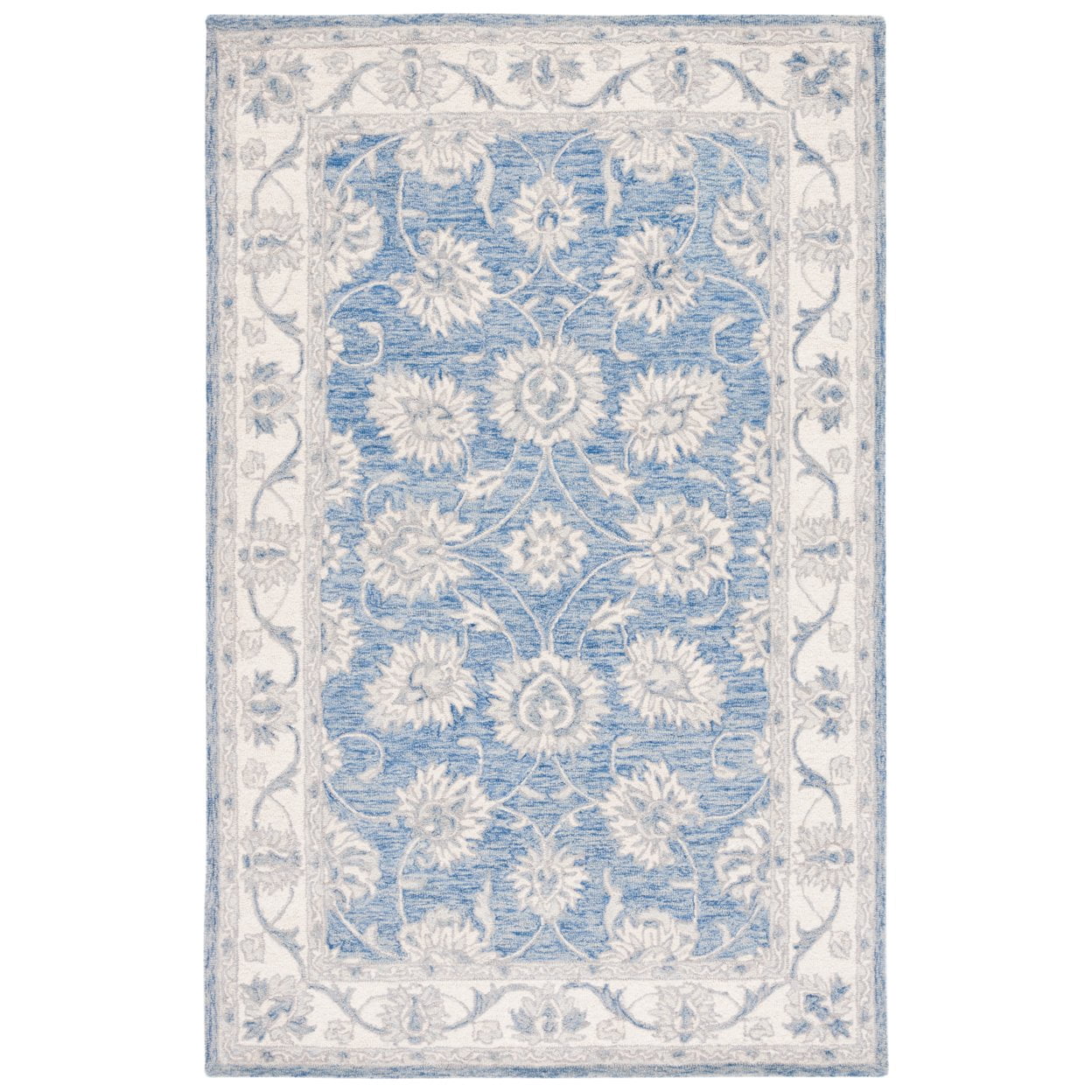 SAFAVIEH Micro-Loop Larry Oriental Area Rug, Blue/Ivory, 3' x 5'