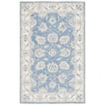 thumbnail image 4 of SAFAVIEH Micro-Loop Larry Floral Bordered Wool Area Rug, Blue/Ivory, 5' x 8', 4 of 10
