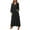 Black, variant on ZANZEA Women Vintage Solid Color Holiday Dress Party Clubbing V-Neck Long Maxi Dress