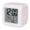 Blush Pink, White, Pink, variant on Botanical Rose Bud Digital Alarm Clock for Bedrooms,Smart LED Alarm Clock with 7 Color Changing Night Light,Vintage Slate Blue Floral Leaves Farmhouse Silent Wake Up Clocks for Sleep Study 3.2"x3.2"