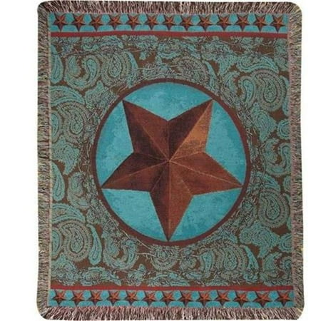 Manual Woodworkers & Weavers ATWSRD 50 x 60 in. Western Star Red Tap Throw